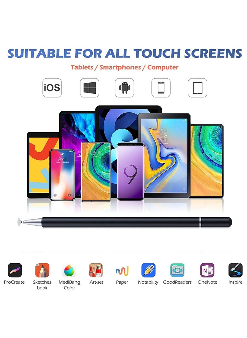 Generic - Universal Stylus Pen for Touch Screens Passive Stylus pen Compatible with iOS and Android devices iPad iPhone laptop Samsung phones and tablets for Drawing and Handwriting (Black) - Image 1