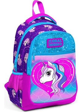 CORAL HIGH Kids Purple Pink Three Compartment School Bag 23492 