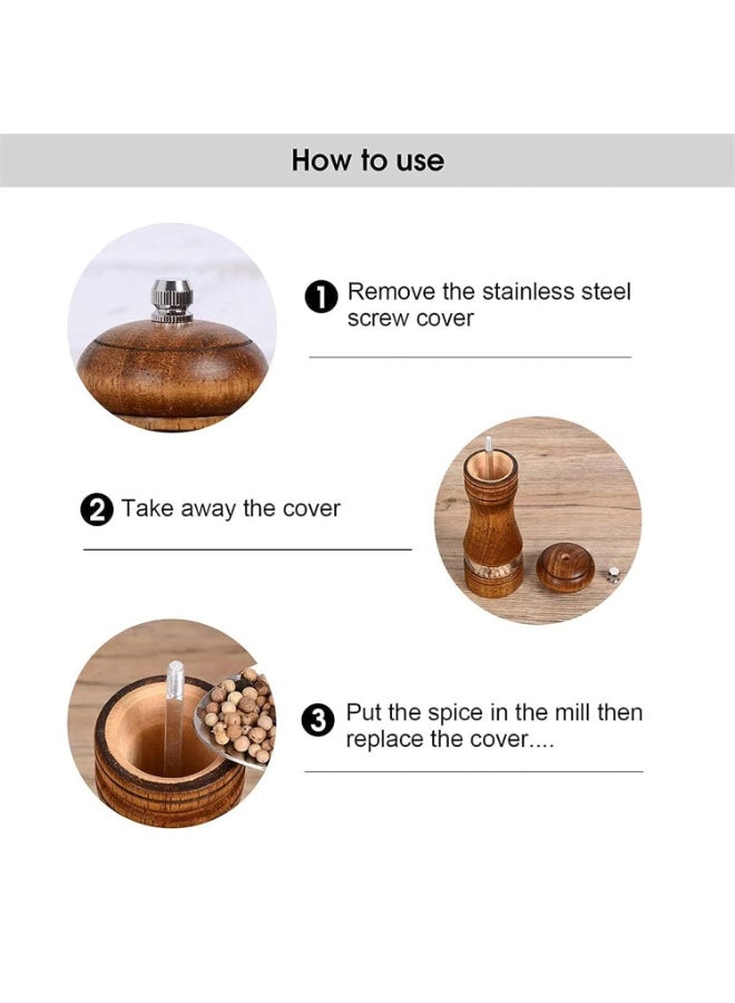 كيلا مطحنة فلفل X Spring، مجموعتان من مطاحن الملح والفلفل الخشبية، مطحنة ملح يدوية كلاسيكية، دوار طحن سيراميك قابل للتعديل، مجموعات مطاحن فلفل قابلة لإعادة التعبئة مع نافذة مرئية من الأكريليك - Image 4