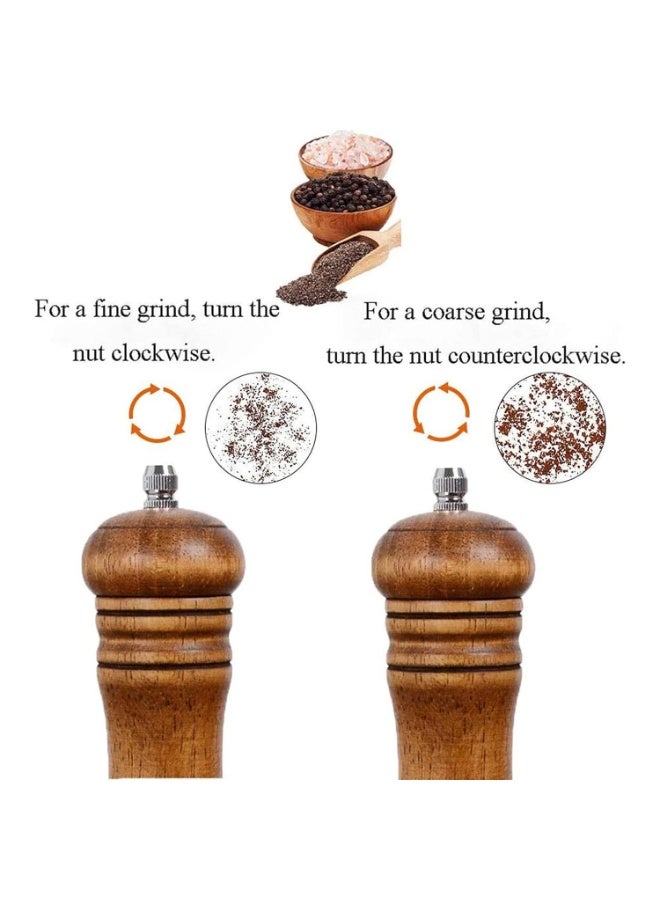 كيلا مطحنة فلفل X Spring، مجموعتان من مطاحن الملح والفلفل الخشبية، مطحنة ملح يدوية كلاسيكية، دوار طحن سيراميك قابل للتعديل، مجموعات مطاحن فلفل قابلة لإعادة التعبئة مع نافذة مرئية من الأكريليك - Image 2