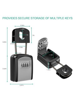 ORIA ORIA Key Lock Box, 4 Digit Combination Safe Lock Box for Keys with Removable Chain and Snap, Resettable Code Key Storage Lock Box Waterproof for Home, Warehouse, Indoor & Outdoor  - Image 4