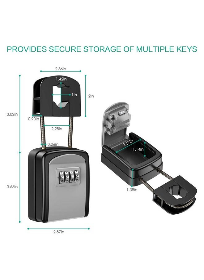 ORIA ORIA Key Lock Box, 4 Digit Combination Safe Lock Box for Keys with Removable Chain and Snap, Resettable Code Key Storage Lock Box Waterproof for Home, Warehouse, Indoor & Outdoor  - Image 4