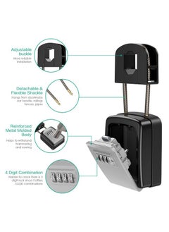 ORIA ORIA Key Lock Box, 4 Digit Combination Safe Lock Box for Keys with Removable Chain and Snap, Resettable Code Key Storage Lock Box Waterproof for Home, Warehouse, Indoor & Outdoor  - Image 5