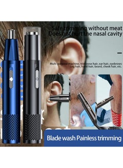 In Air Rechargeable Nose and Ear Hair Trimmer, Electric Nose and Ear Hair Trimmer, 2-in-1 Painless Facial Hair Trimmer with Double Edge Blade, Washable Stainless Steel Blade  - Image 2