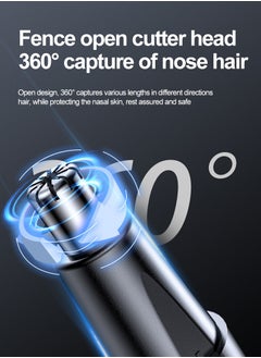 In Air Rechargeable Nose and Ear Hair Trimmer, Electric Nose and Ear Hair Trimmer, 2-in-1 Painless Facial Hair Trimmer with Double Edge Blade, Washable Stainless Steel Blade  - Image 5