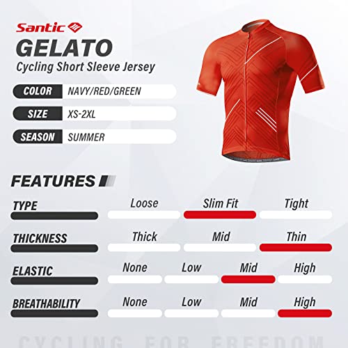 Santic قميص دراجات سانيك للرجال بأكمام قصيرة قميص دراجات للرجال قميص دراجات هوائية قابل للتنفس - Image 3