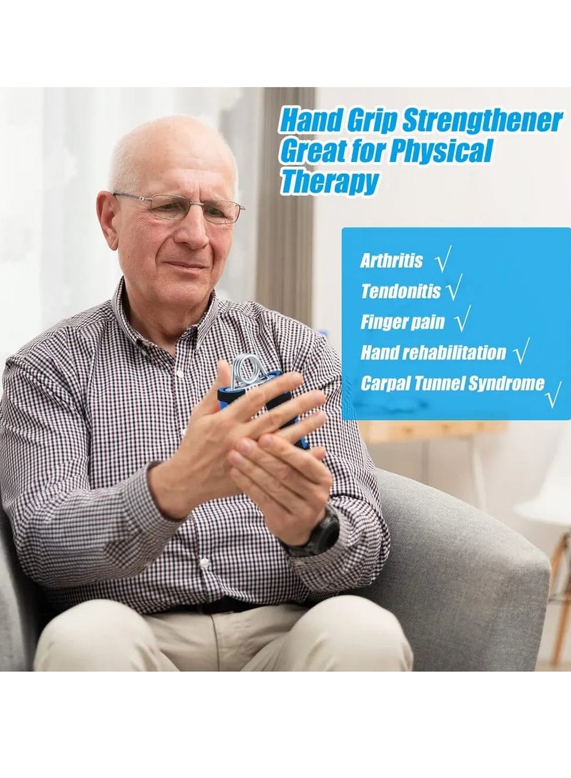 AROAQ Grip Strengthener, Flexible And Durable Gym Wrist Strength Exerciser, Portable Long Lasting Forearm Strength Trainer, Comfortable Carpal Expander Hand Trainer For Physical Therapy, (Blue) - Image 5