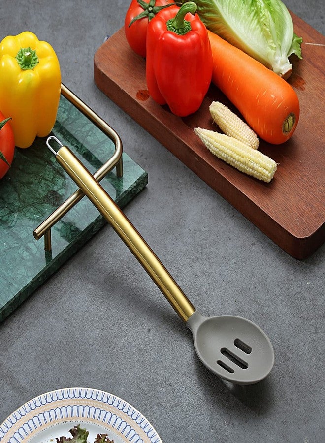 Berglander Gold Cooking Spoon, Non-stick Silicone Slotted Spoon, 1 Count, Cooking Spoon, Kitchen Serving Spoon, Dishwasher Safe, Easy to Clean - Image 3