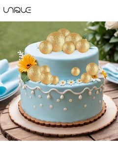 Unique 20 Pcs Ball Cake Topper Decorations Mini Balloons Cake Topper Sticks Glitter Gold Balls Cake Picks Cake Topper Balls Cake Decorations for Birthday Cake Decorations  - Image 5