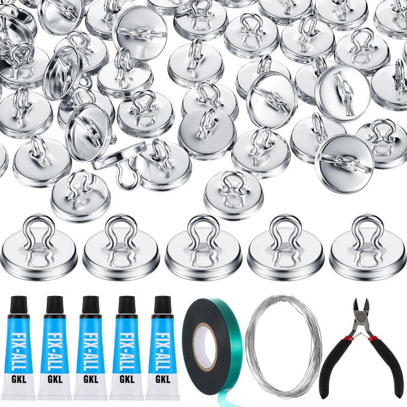 WILLBOND Plant Anchor Kit 80 Pcs Vine Anchors 5 Pack Silicone Adhesive Sealant Garden Tie Tape Metal Wire Wire Cutters for Spring Trellis Vine and Stucco Brick Wall Climbing Plants SuppliesSilver - Image 2