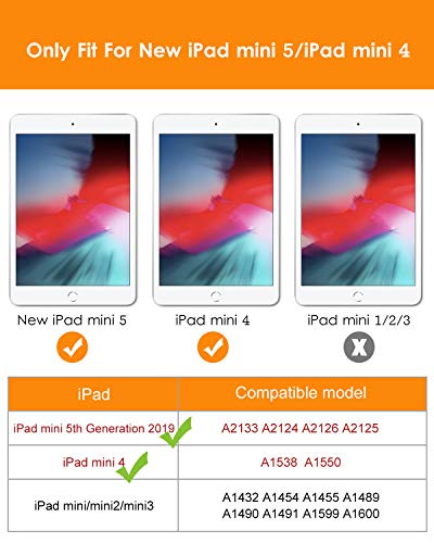 DTTO for iPad mini 5th Generation Case and iPad mini 4 Case, Ultra Slim Lightweight Trifold Smart Shell with Soft TPU Back Cover, Auto Sleep/Wake, Navy Blue - Image 2