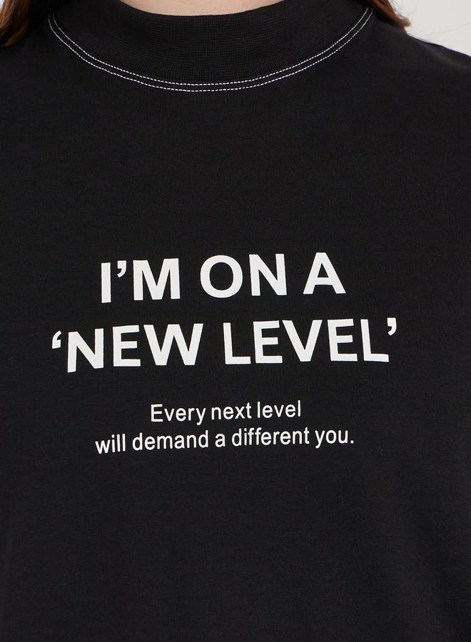 Styli Oversized Slogan Print Exaggerated Sleeves T-Shirt - Image 4