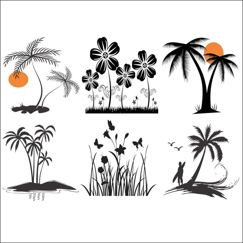 Luxe Decore Black Tree Switch Board Sticker Wall Sticker Light Switch Sticker 3D Pack of 6 - Image 1