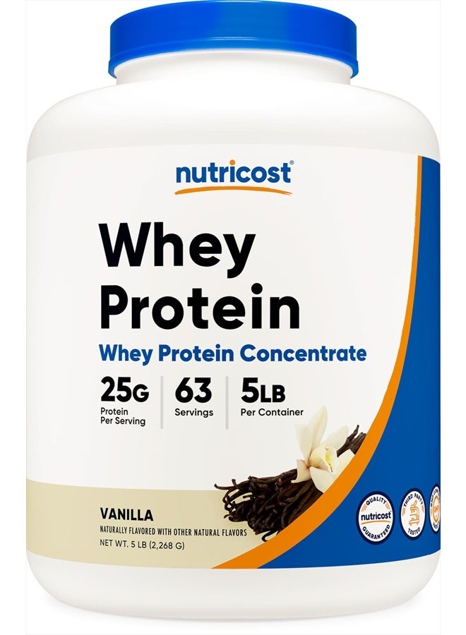 Nutricost Whey Protein Powder, Vanilla, 5 pounds - Whey Protein Concentrate  - Image 1