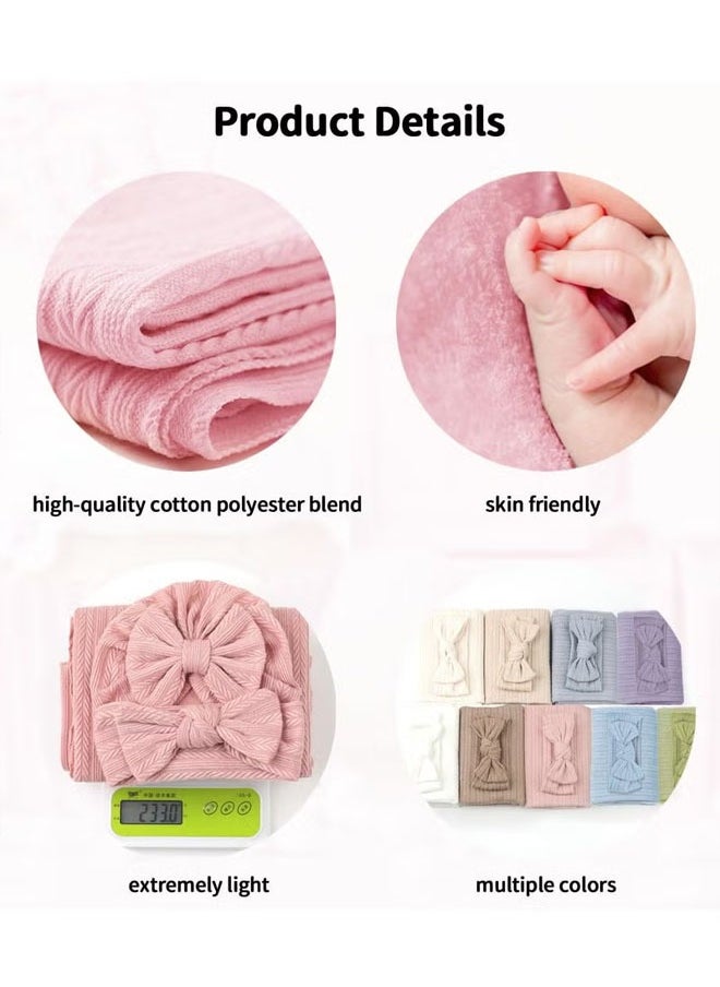 Vinnatsu Vinnatsu Baby Swaddle Blankets for Girls, 3 PCS Newborn Accessories Set with Hat and Bow Headband , Baby Blankets for Girls (Pink)  - Image 4
