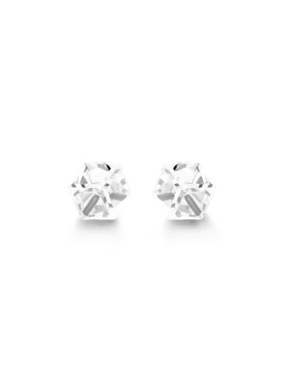 Seona Seona Irene 4mm Cubic Cut Crystal Stud Earrings – Hypoallergenic Tarnish‑Free Stainless Steel Jewelry for Women, Radiant Everyday Women Accessory with Timeless Elegance and Lasting Brilliance - Clear
