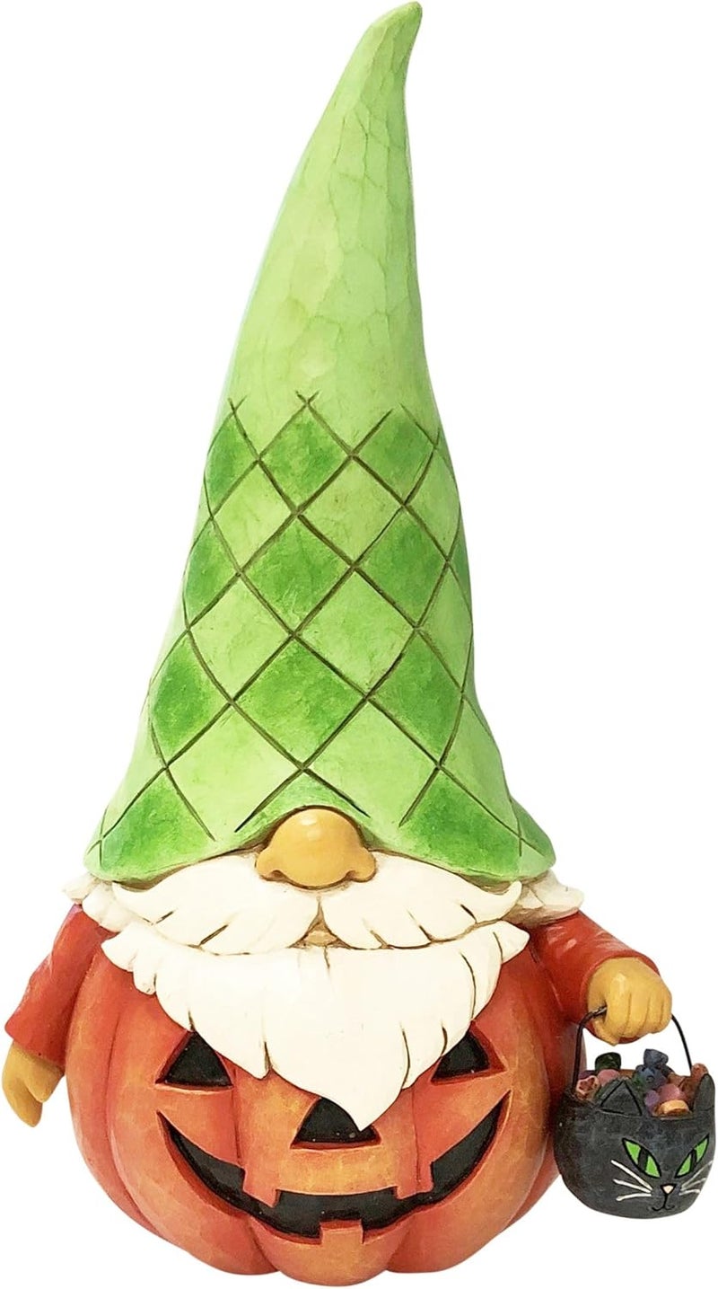 Enesco Jim Shore Heartwood Creek Halloween Collection Pumpkin Trick or Treat Gnome Figurine- Stone Resin Hand Painted Crafted Collectible Gnomes Halloween Figurines Home Decor Statue, 6.97 Inch - Image 1
