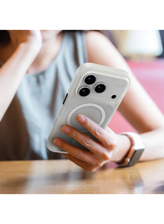 ليفيلو غطاء ماج سيف لهاتف آيفون 17 برو ، مقاوم للسقوط من ارتفاع 1.5 متر، متوافق مع ماج سيف، مغناطيس قوي، غطاء خلفي - أبيض - Image 2