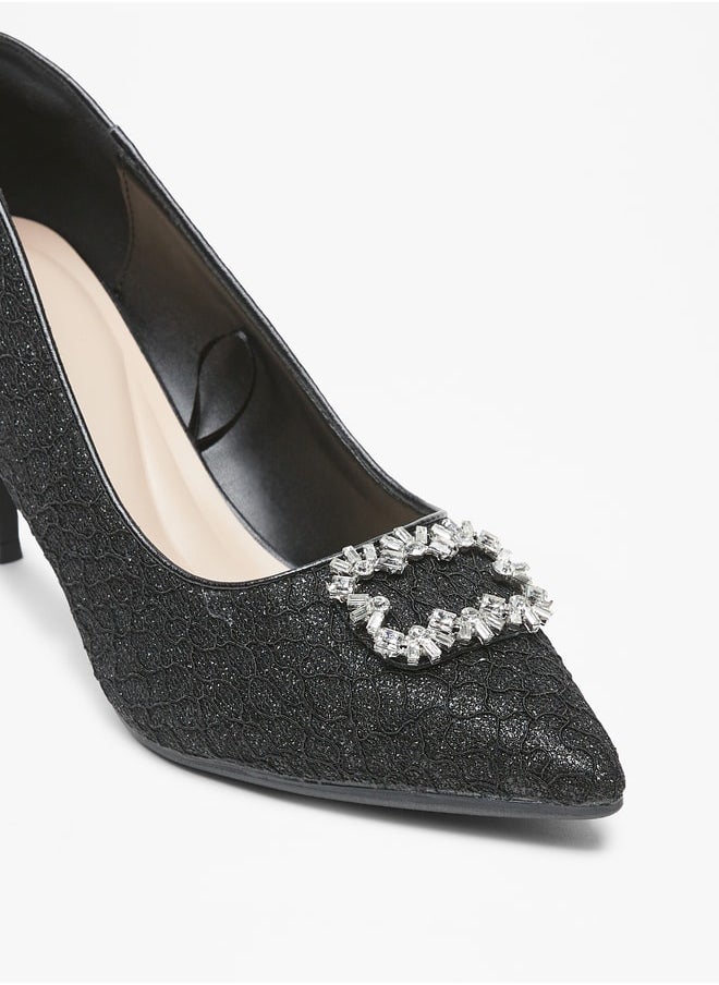 Flora Bella - Women's Embellished Slip-On Pumps with Stiletto Heels - Image 1