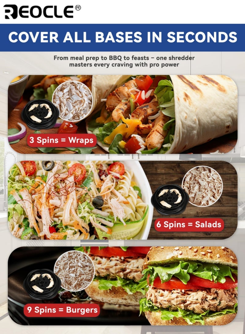 REOCLE Manual Chicken Shredder Tool with Twist Action and Grinder Design Meat Shredding Device with Ergonomic Handle for Kitchen Food Preparation - Image 4