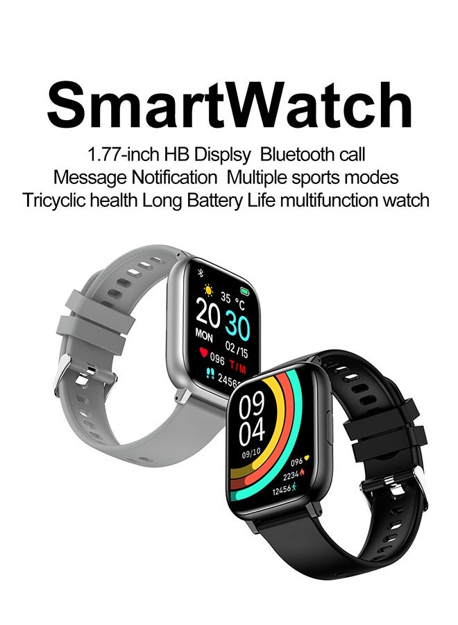 The H9 Model 1.77-Inch Smart Watch (Call Receive/Dial), Bluetooth Smart Bracelet Fitness Watch Smart Watches for Women Men with AI Voice Control Call/Text/Heart Rate/Sleep Monitor, Phone for Android iOS Phones（Grey）  - Image 2