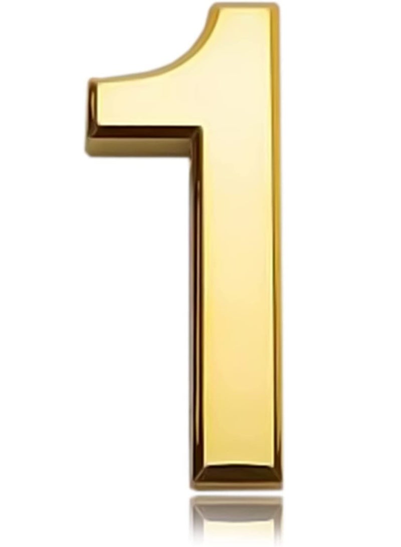 رقم منزل ثلاثي الأبعاد مقاوم للماء، ملصق ذاتي اللصق للمنزل، الشقة، صندوق البريد، الفندق، المكتب، رقم 1 - Image 1