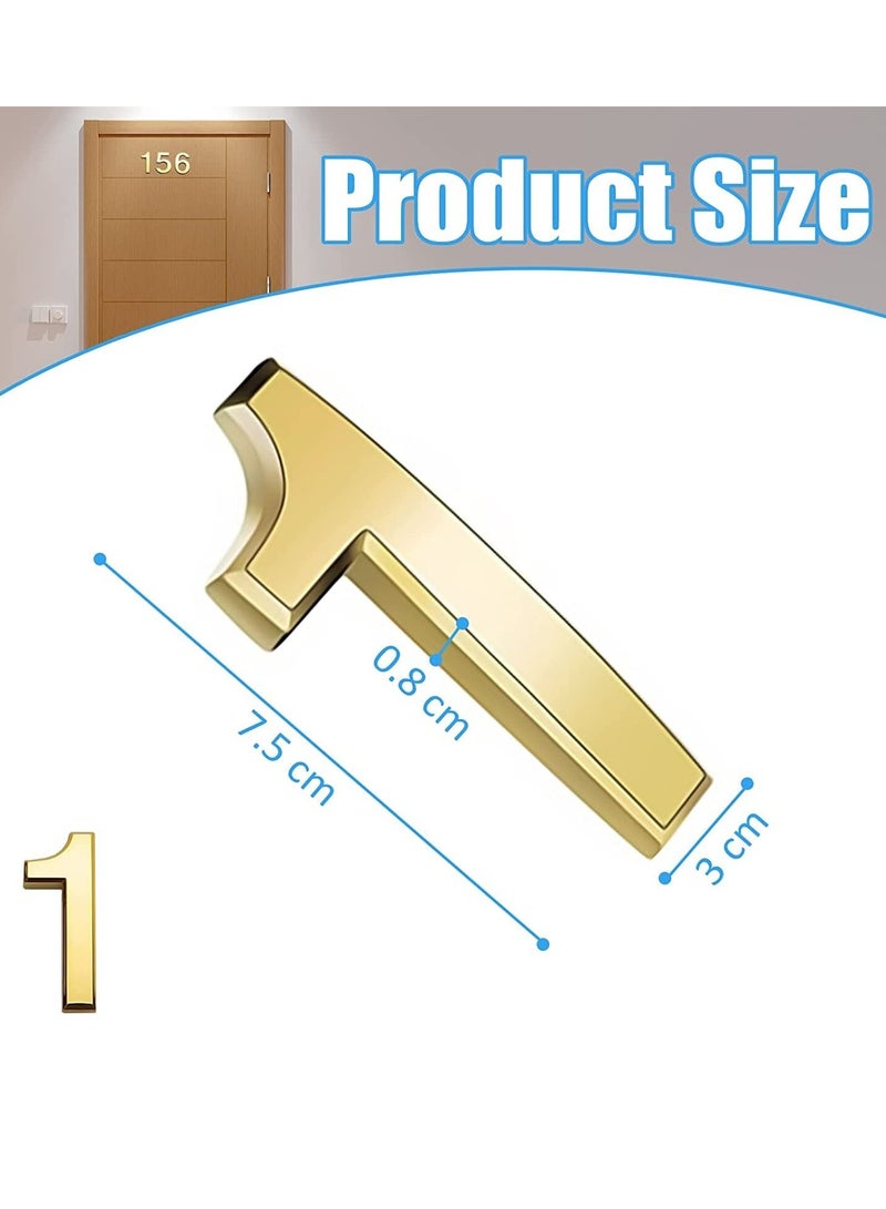رقم منزل ثلاثي الأبعاد مقاوم للماء، ملصق ذاتي اللصق للمنزل، الشقة، صندوق البريد، الفندق، المكتب، رقم 1 - Image 2