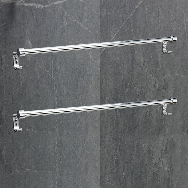 FORTUNE Stainless Steel Bathroom Hook Towel Rod Holder Wall Mounted Hand Towel Rail for Kitchen and Washroom24 Inch Pack of 2 - Image 1