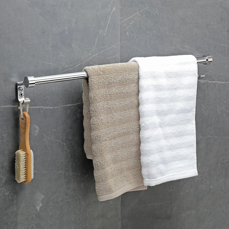FORTUNE Stainless Steel Bathroom Hook Towel Rod Holder Wall Mounted Hand Towel Rail for Kitchen and Washroom24 Inch Pack of 2 - Image 5
