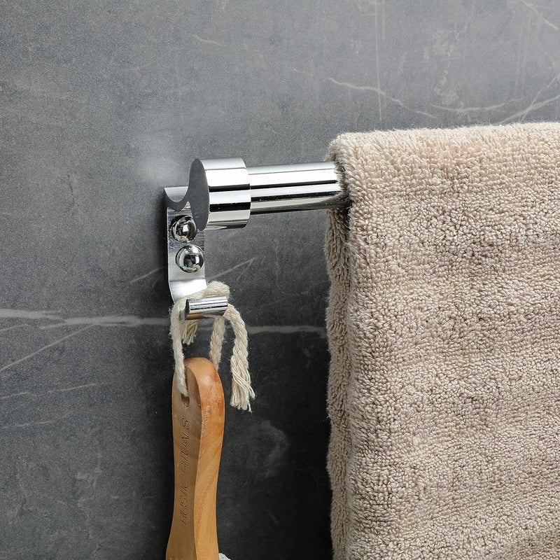 FORTUNE Stainless Steel Bathroom Hook Towel Rod Holder Wall Mounted Hand Towel Rail for Kitchen and Washroom24 Inch Pack of 2 - Image 4