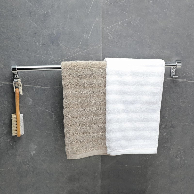 FORTUNE Stainless Steel Bathroom Hook Towel Rod Holder Wall Mounted Hand Towel Rail for Kitchen and Washroom24 Inch Pack of 2 - Image 3