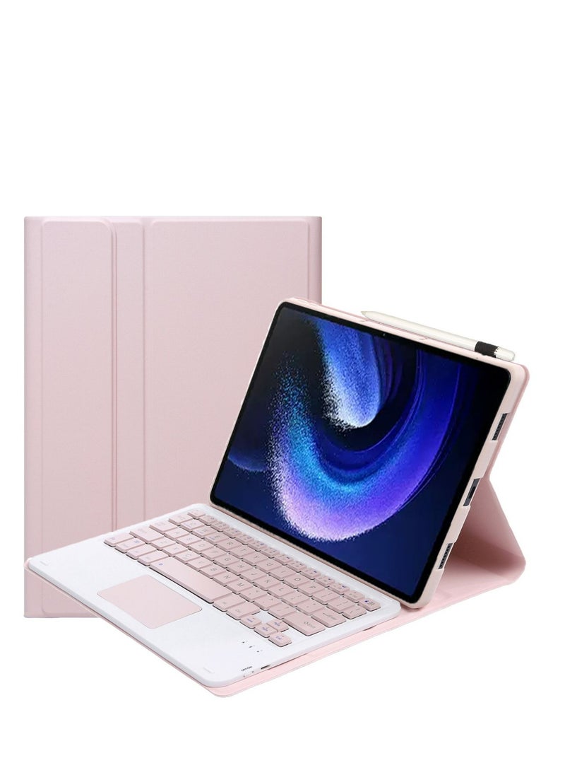 Generic Arabic and English keyboard cover and touch function compatible with Huawei MatePad Pro 11 inch 2022/2024, magnetic detachable touchpad keyboard with pencil holder 