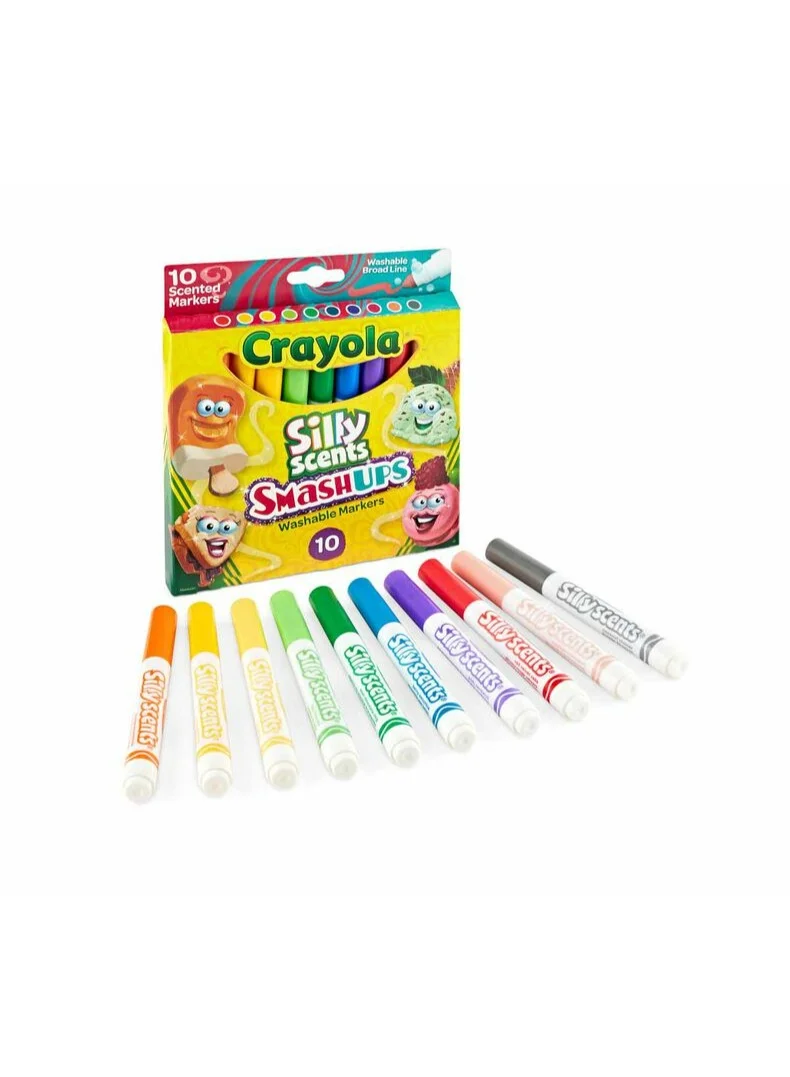 Crayola 10 Ct Silly Scents Smash Ups, Broad Line Washable Markers