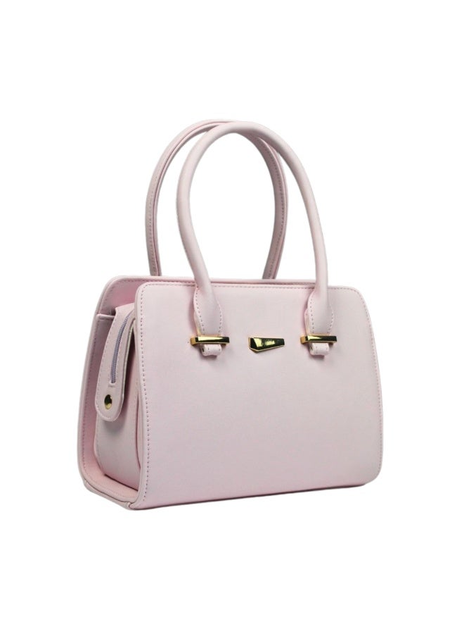 حقيبة يد جلد ايطالي حجم وسط -وردي