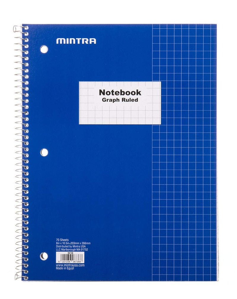 Mintra Office دفاتر مينيتر المكتبية - ملزمة سلكية للطلاب، المنزل، المكتب، الأعمال (4x4 رسم بياني، 4 حزمة) - Image 2