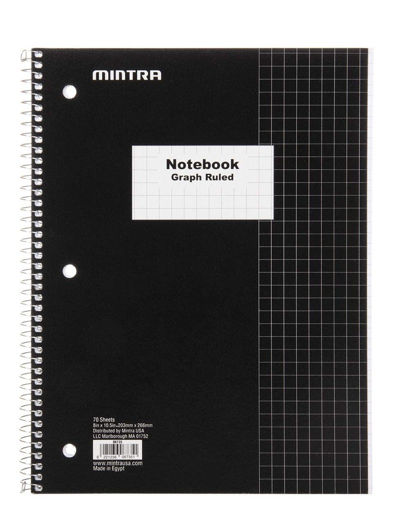 Mintra Office دفاتر مينيتر المكتبية - ملزمة سلكية للطلاب، المنزل، المكتب، الأعمال (4x4 رسم بياني، 4 حزمة) - Image 4