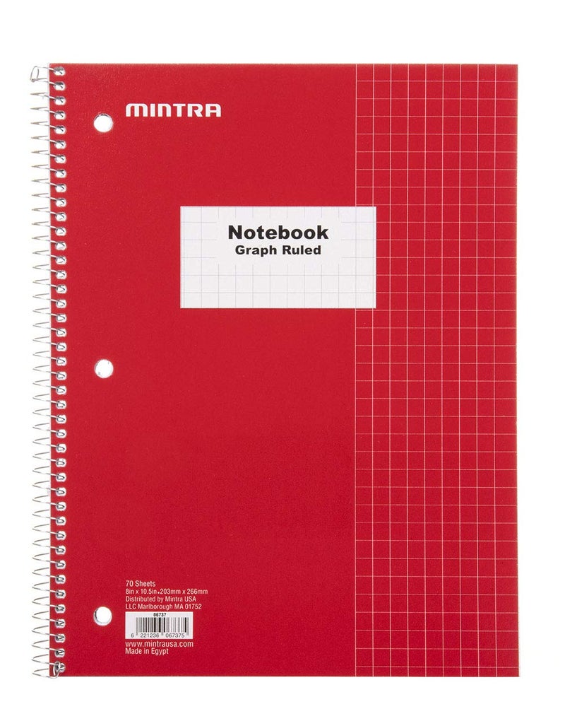 Mintra Office دفاتر مينيتر المكتبية - ملزمة سلكية للطلاب، المنزل، المكتب، الأعمال (4x4 رسم بياني، 4 حزمة) - Image 5