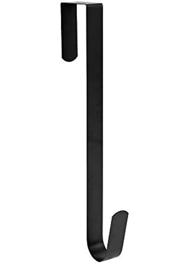 promass 15"" Wreath Hanger for Front Door Metal Over The Door Single Hook, Black(1), E03007 - Image 1