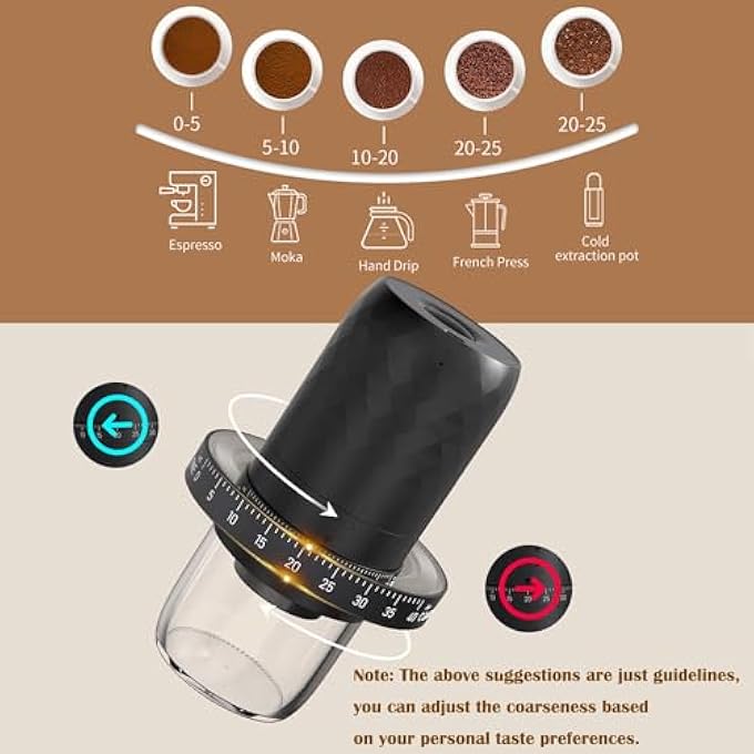 quxup Rechargeable Electric Burr Coffee Grinder  40 Adjustable Settings Portable Coffee Bean Grinder With Cleaning Brush NonSlip Design For Espresso Travel Camping Home  Office CordlessQuiet - Image 2