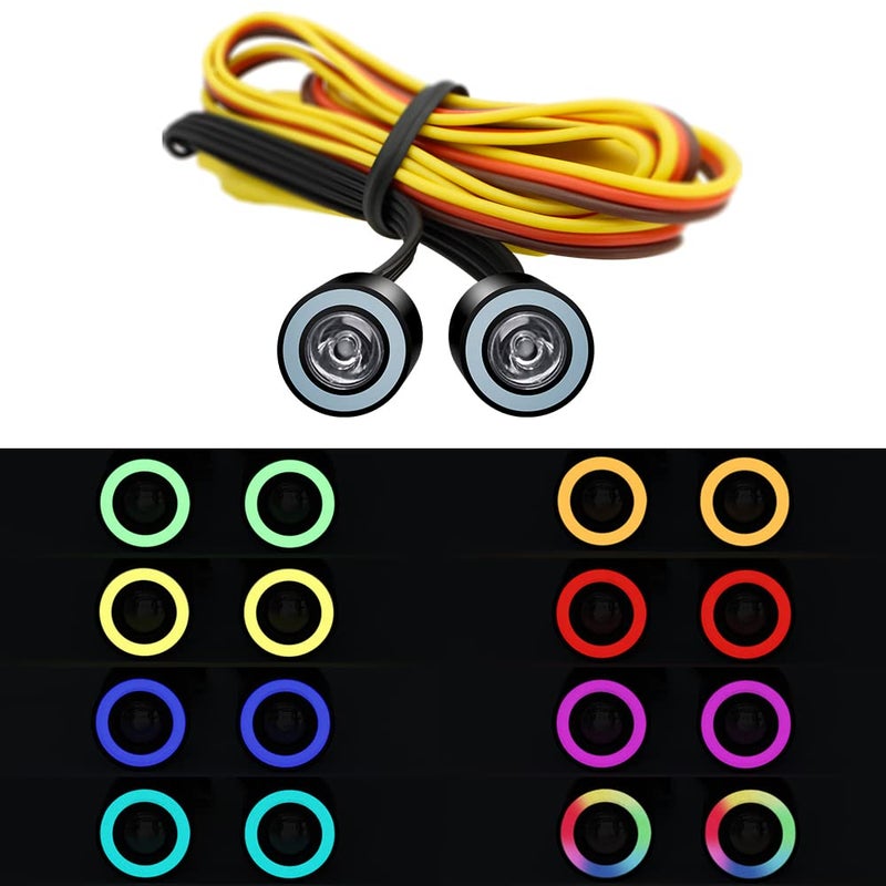 EPINON RC Light RC Headlights Angel Eyes with 12 Modes for 124 AXIAL SCX24 Bronco C10 JLU Gladiator Deadbolt Upgrade Part - Image 2