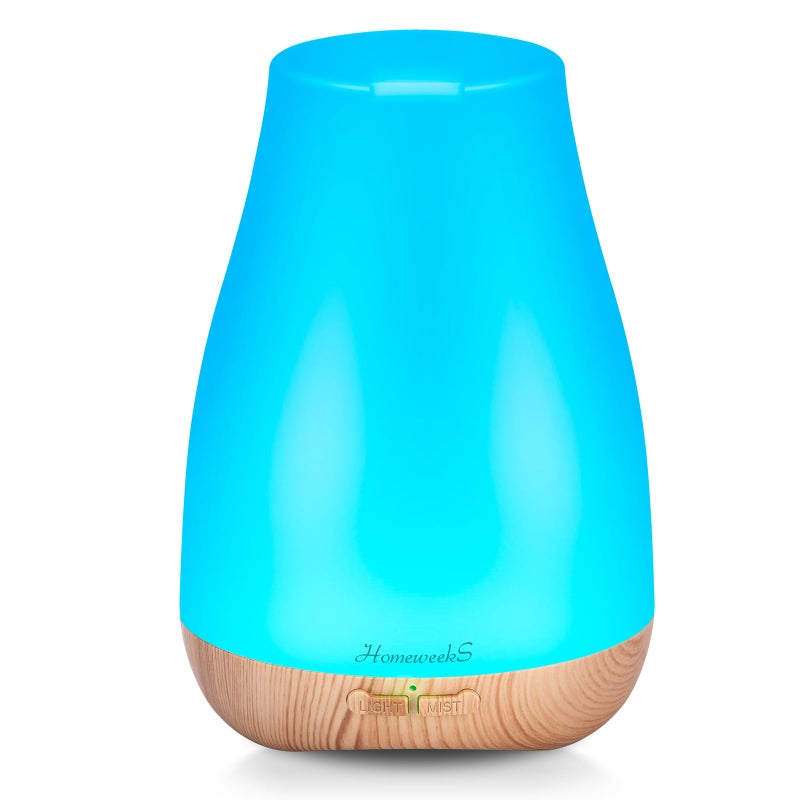 Homeweeks Aromatherapy Essential Oil Diffuser for Room Air Humidifier Aroma Scent Cool Mist Diffusers Colorful Light Cute Mini Small Waterless Auto Off Ultrasonic for Home Bedroom
