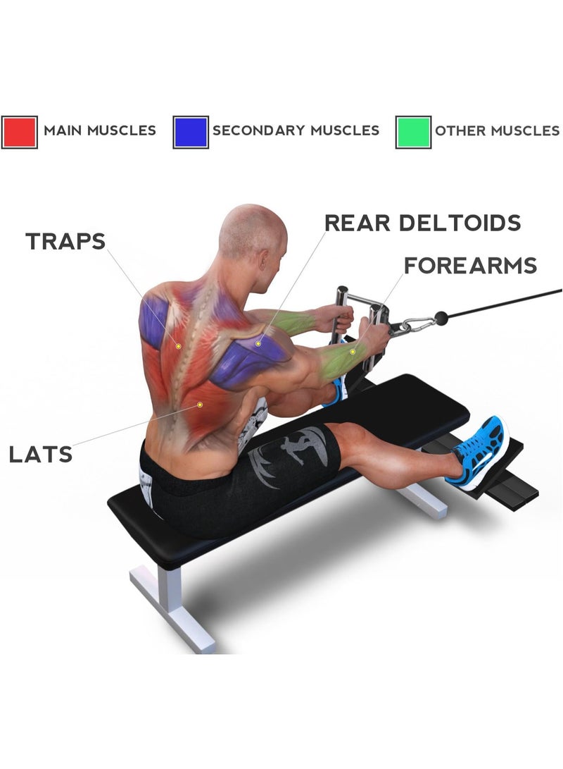 ياس 4 أول مقبض تمرين مزدوج على شكل D لأجهزة الكابل – مصنوع من فولاذ متين عالي الجودة بمقابض مطاطية مانعة للانزلاق – مناسب لتمارين الظهر والذراعين واللات بول داون والرو – مثالي للجيم المنزلي - Image 2