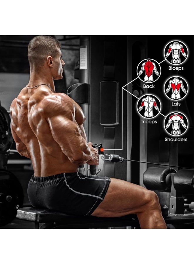 ياس 4 أول مقبض تمرين مزدوج على شكل D لأجهزة الكابل – مصنوع من فولاذ متين عالي الجودة بمقابض مطاطية مانعة للانزلاق – مناسب لتمارين الظهر والذراعين واللات بول داون والرو – مثالي للجيم المنزلي - Image 5