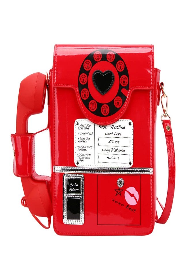 KUANG! Women Reflective Fashion Telephone Shaped Shoulder Bag Ladies Novelty Microphone Crossbody Bag Chain Purse for Girls - Image 1