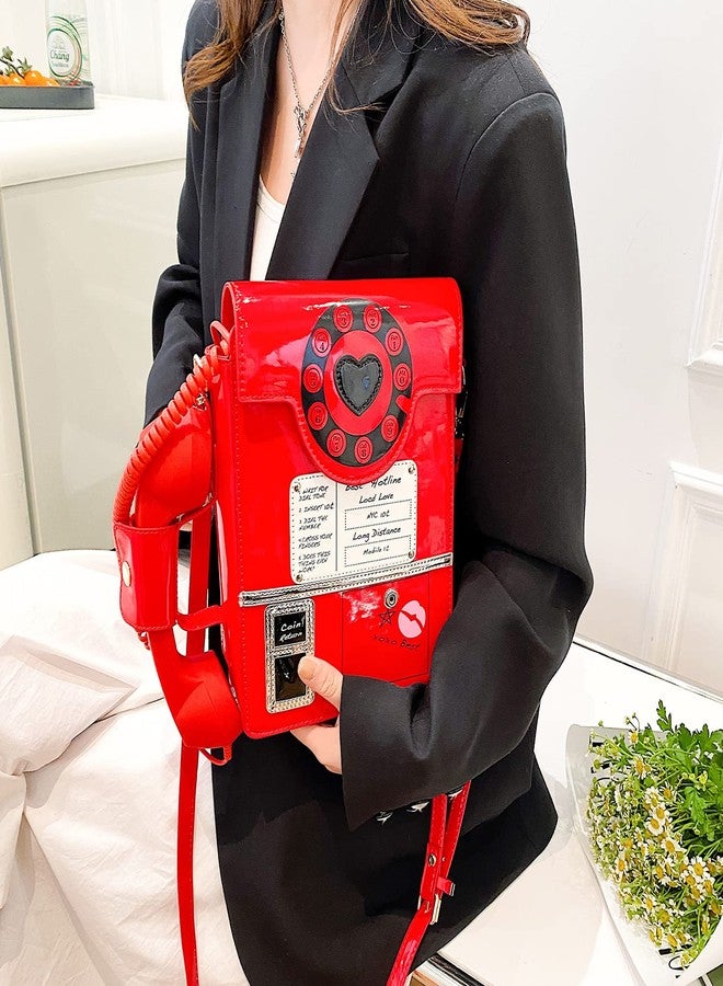 KUANG! Women Reflective Fashion Telephone Shaped Shoulder Bag Ladies Novelty Microphone Crossbody Bag Chain Purse for Girls - Image 2