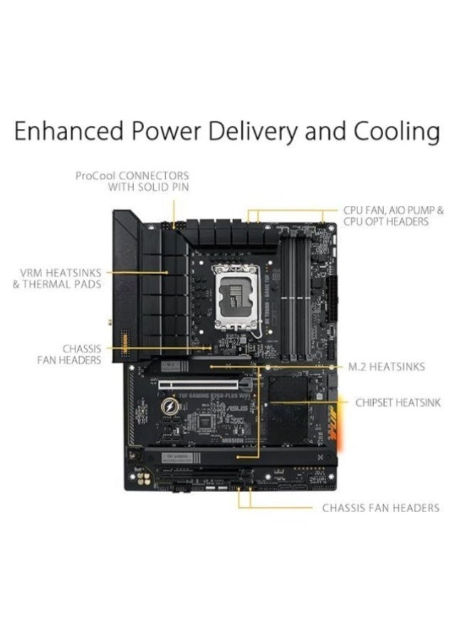 لوحة أم جيمينج ATX بمقبس LGA 1700 تدعم DDR5 وPCIe 5.0 وWiFi ومنافذ M.2 لتجميعات الكمبيوتر - Image 3
