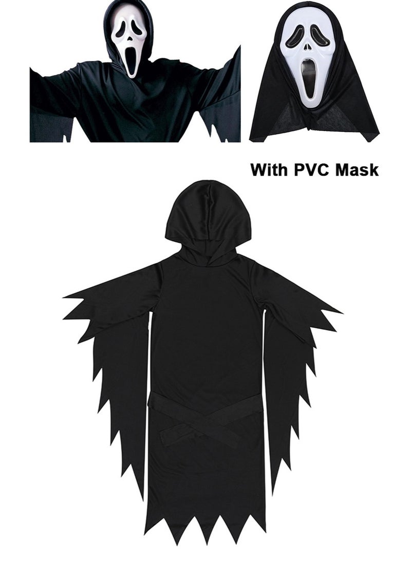 TAPIT Ghost Face Scream Costume, Scream Fancy Dress Costume for Adult, with Robe, Ghost Mask, Belt, Gloves, Carnival Halloween Costume (Adult - L) - Image 4