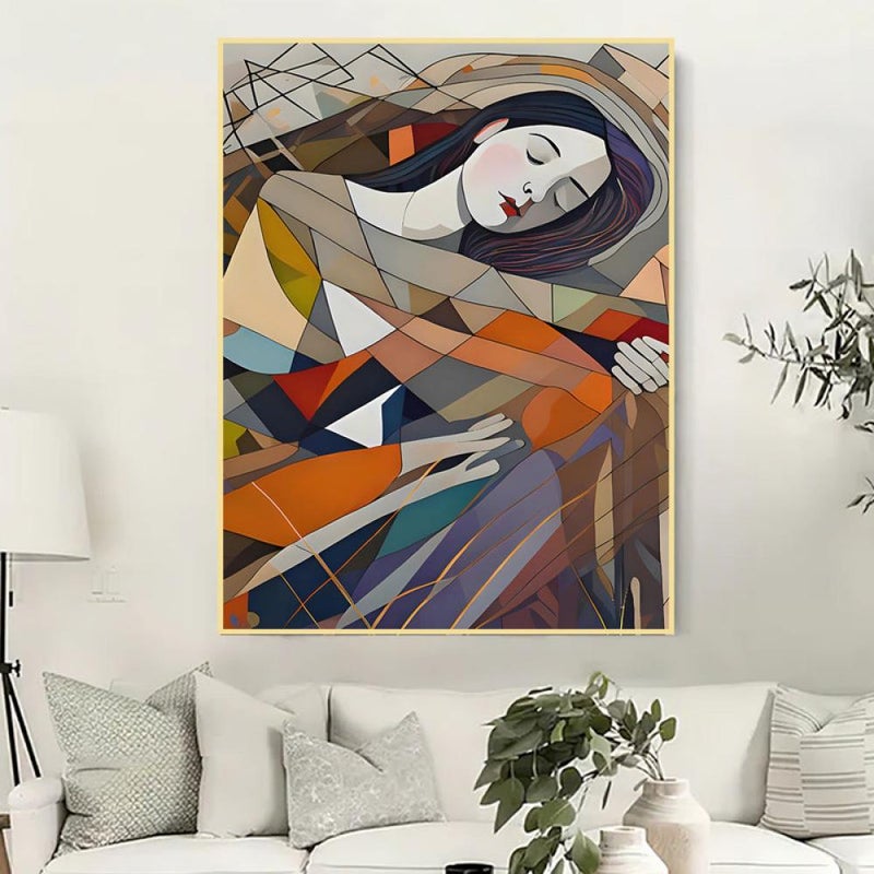 Marktna One abstract canvas print with a hollow frame, measuring (50×70) - Image 2