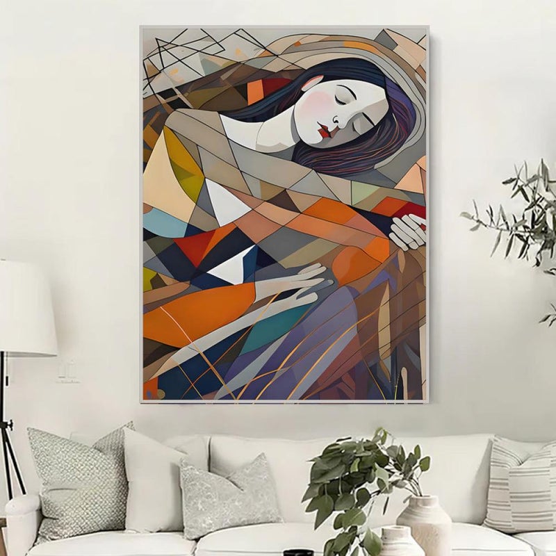 Marktna One abstract canvas print with a hollow frame, measuring (50×70) - Image 3