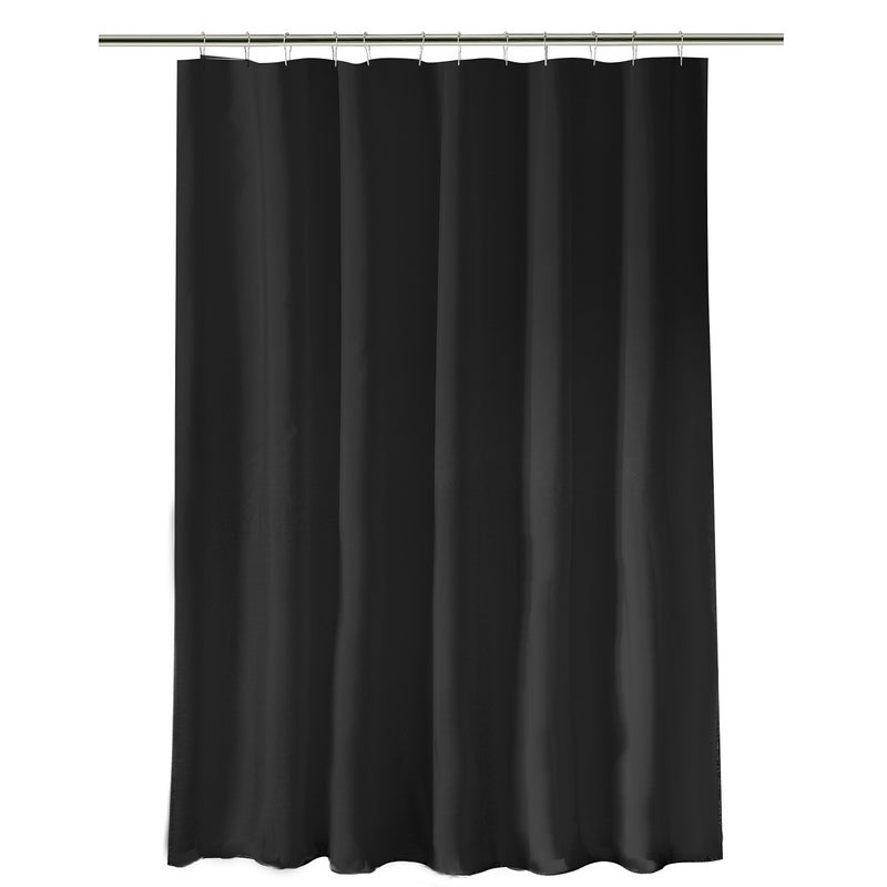 Bath Bliss Heavy Shower Curtain Liner, 12 Rust Resistant Metal Grommets, 3 Weighted Magnet Hem, Black - Image 1